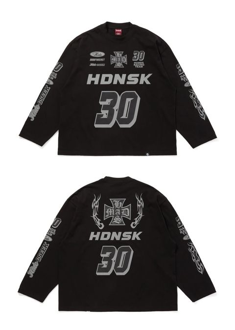 【ラスト1点】Racing L/S Tee (BLACK) / レーシング プリント ロングスリーブ Tシャツ
