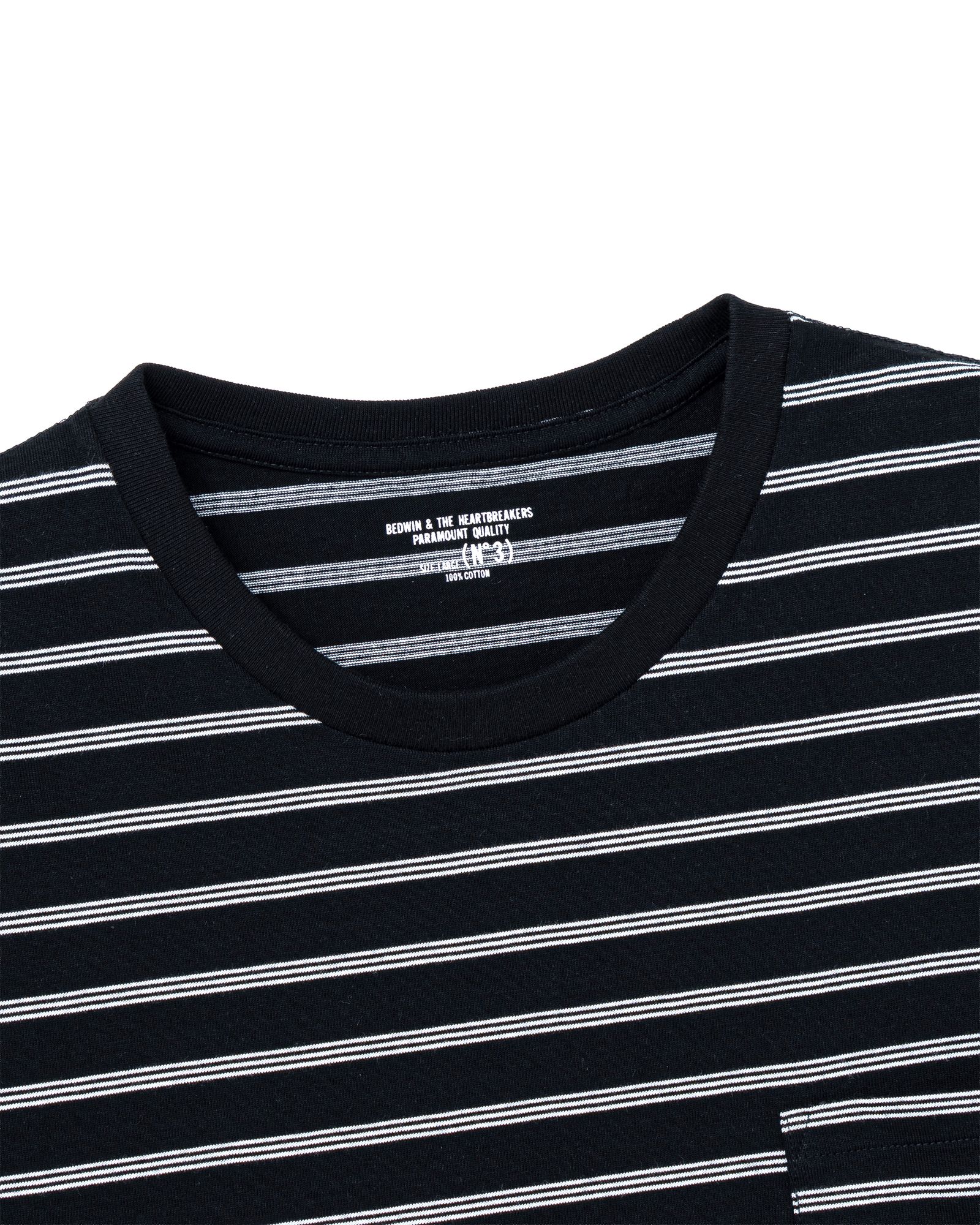 S/S POCKET T "GAZ" (BLACK) / ボーダー ポケット Tシャツ