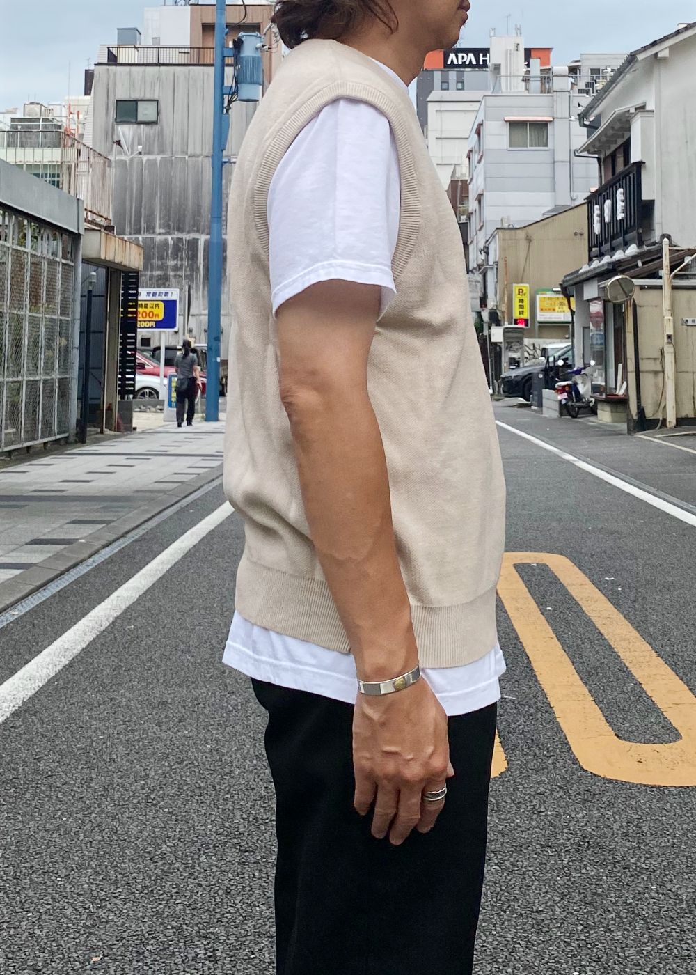 GDC×TW Cotton Knit Vest (BEIGE) / ×TW コラボ ニット ベスト