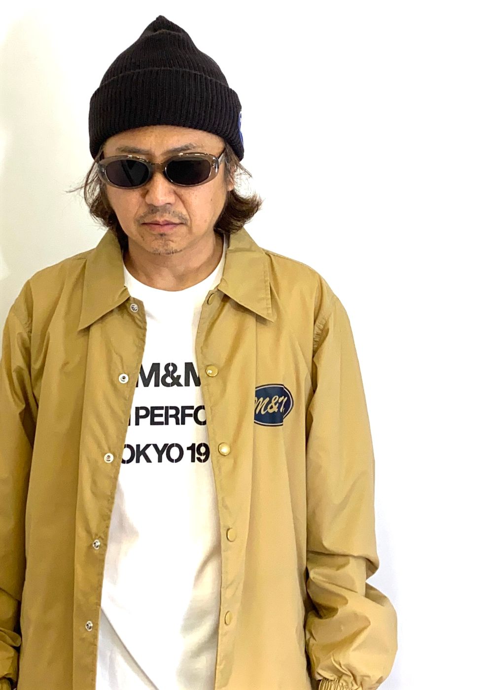 KNIT CAP (BROWN) / ロゴ ワッペン ニットキャップ
