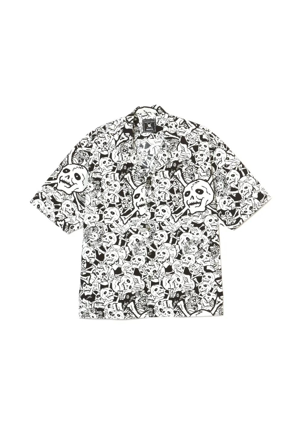 雑踏髑髏 S/S shirts (BLACK) / ×横尾忠則 髑髏柄 コラボ シャツ