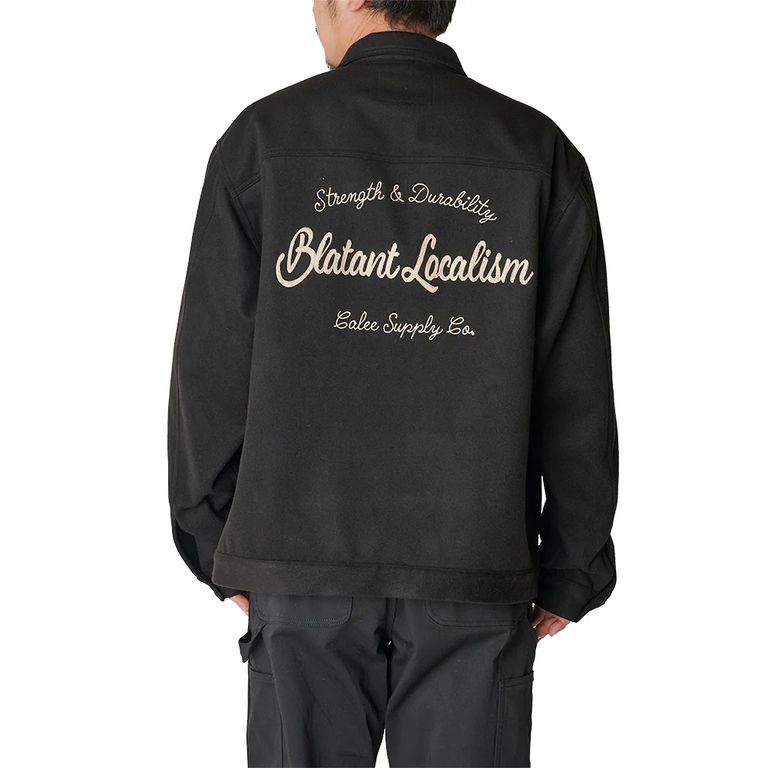 CALEE - PE MELTON SWINGTOP ＜BLATANT LOCALISM＞ (BLACK 