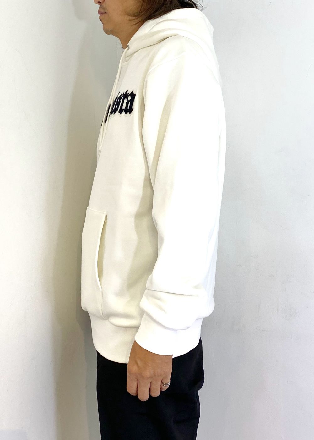 BV gothic logo hoodie (WHITE) / ゴシック ロゴ スウェット パーカー