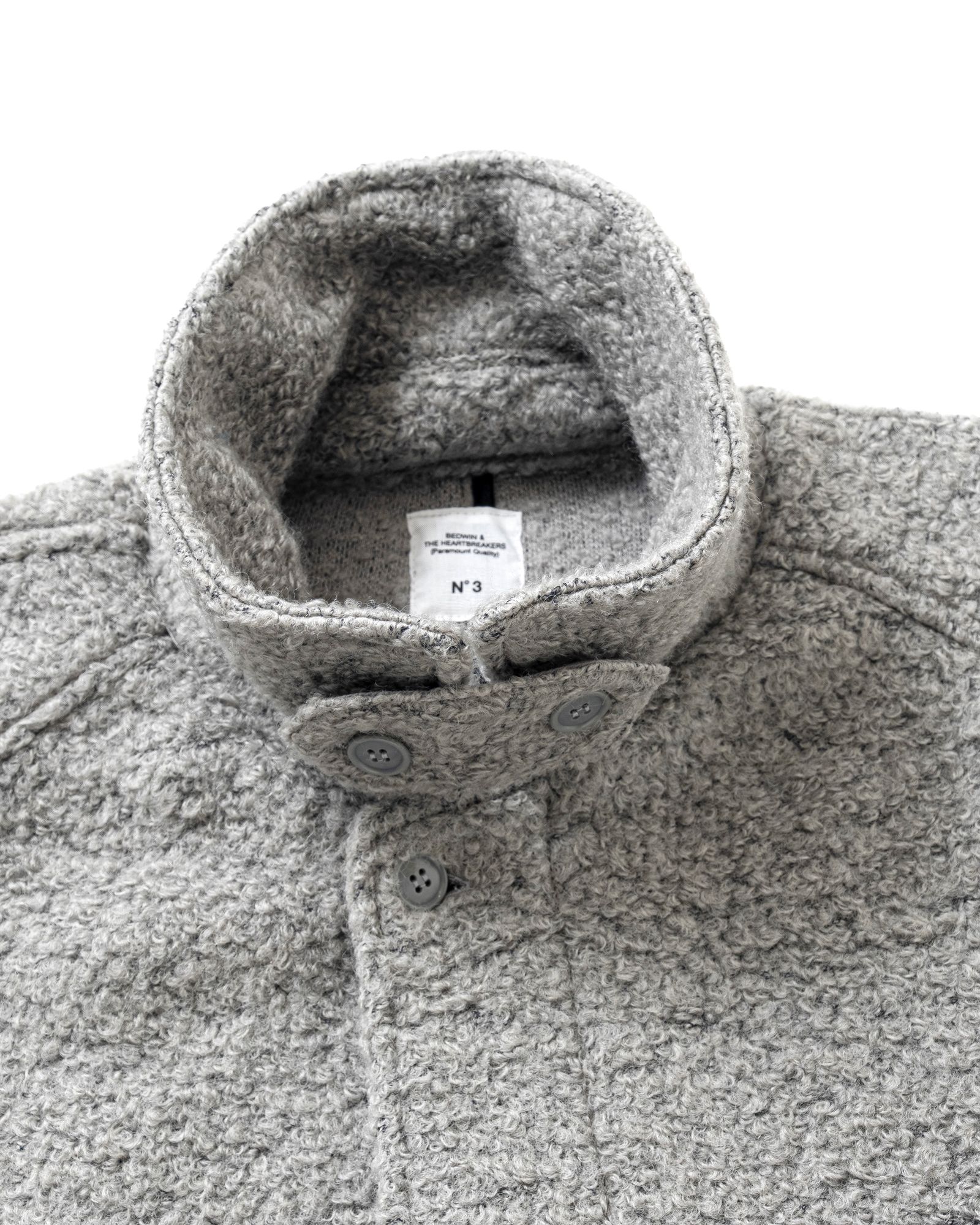 WOOL BALMACAAN COAT "Balmacaan" (GRAY) / ウール バルマカーン コート