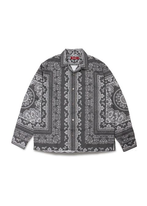 Bandana Pattern L/S Shirt (BLACK) / オリジナル バンダナ オープンカラー シャツ