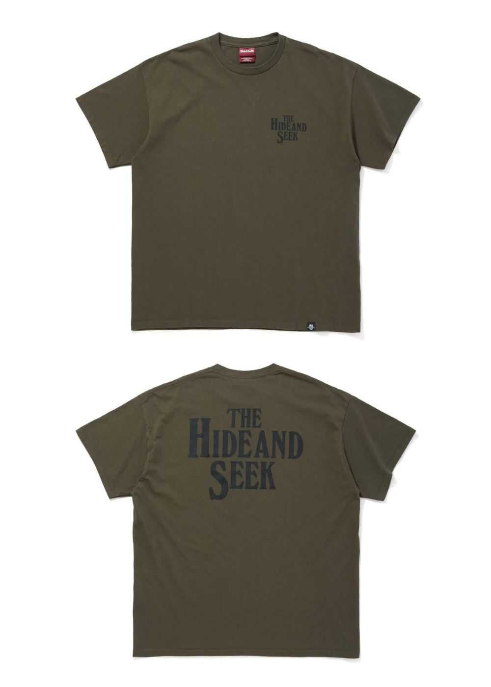CLOTH & CROSS【COFFEE】 ロゴTシャツ （オリーブ） HIDE AND SEEK - The HAS S/S Tee (OLIVE DRAB) / ロゴ プリント