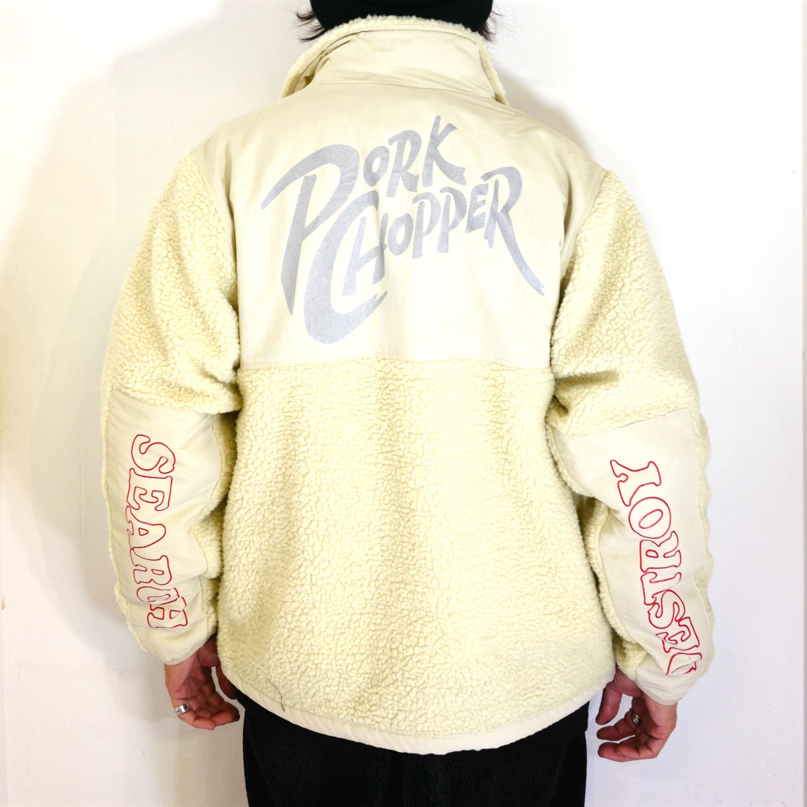 PORKCHOP GARAGE SUPPLY - BOA FLEECE STAND JKT (NATURAL) / ボアフリース トラックジャケット  | LOOPHOLE