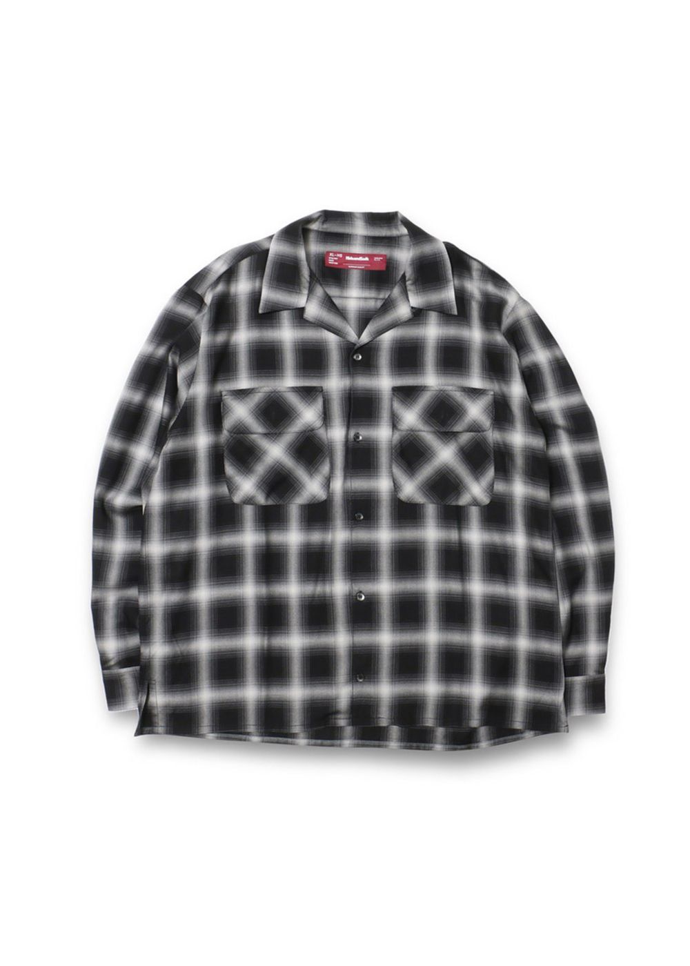 HIDE AND SEEK - OMBRE CHECK L/S SHIRT (BLACK) / オンブレチェック 