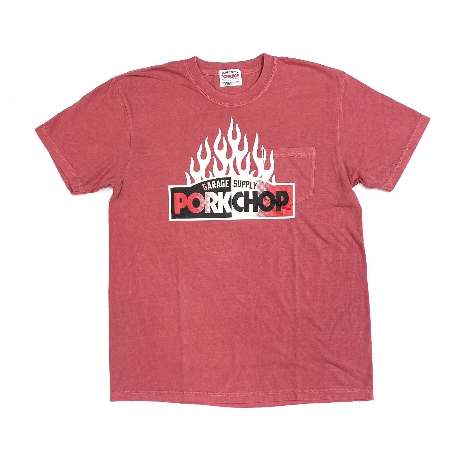 PORKCHOP GARAGE SUPPLY - FIRE BLOCK POCKET TEE (CRIMSON RED