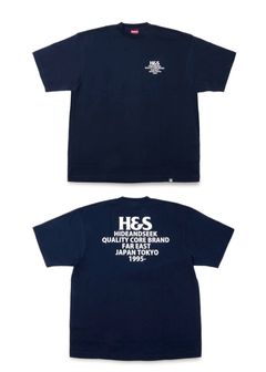 H&S Logo S/S Tee (BigSilhouette) (NAVY) / ヘビーオンス ワイド Tシャツ
