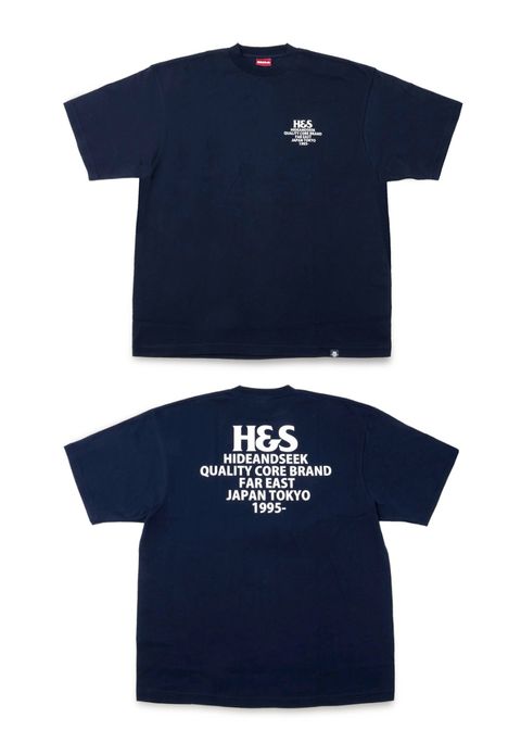 H&S Logo S/S Tee (BigSilhouette) (NAVY) / ヘビーオンス ワイド Tシャツ