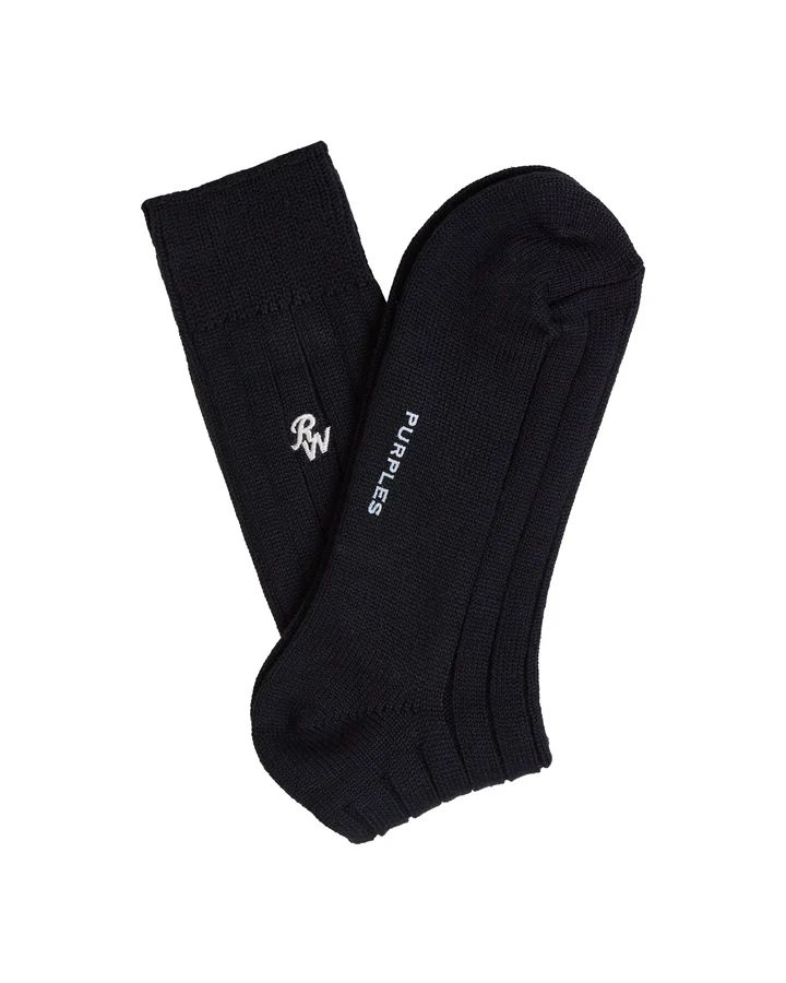 【ラスト1点】R9 PURPLE SOX (BLACK) / ×パープルズ コラボ ジャガードロゴ ソックス