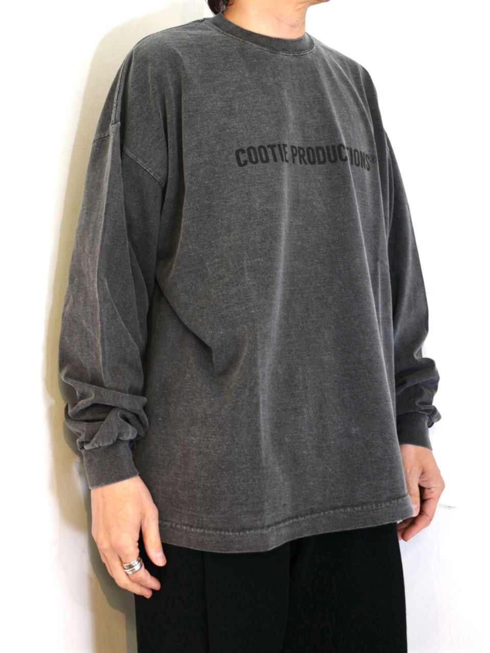 COOTIE PRODUCTIONS - Pigment Dyed L/S Tee (BLACK) / ピグメントダイ
