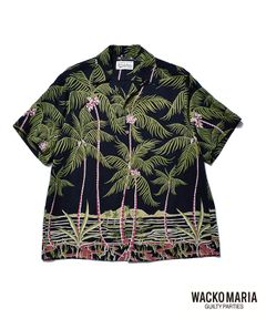 × WACKOMARIA Palm tree Hawaiian SH (BLT) / ワコマリア コラボハワイアンシャツ
