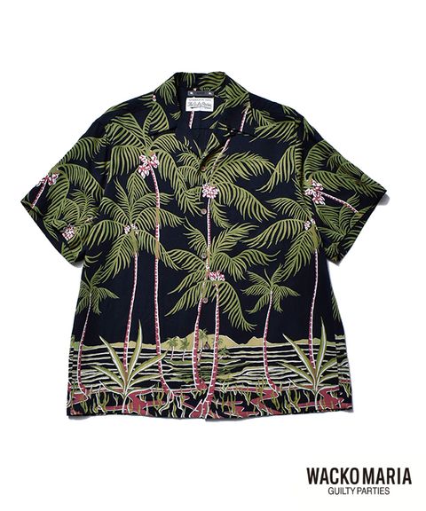 × WACKOMARIA Palm tree Hawaiian SH (BLT) / ワコマリア コラボハワイアンシャツ