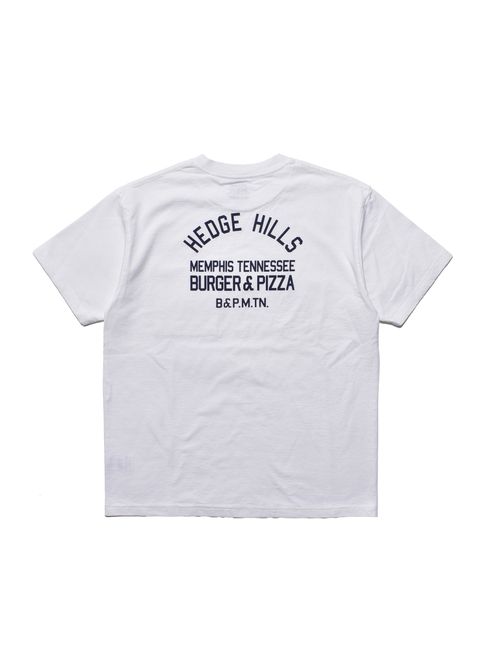 Hedge Hills Burger Shop T-SH (WHT) / オリジナル プリント ポケット Tシャツ