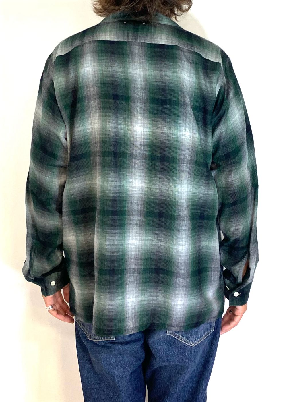 T.Rayon Ombre Open Collar Shirt Open Collar Shirt (GPT) / オンブレチェック オープンカラーシャツ