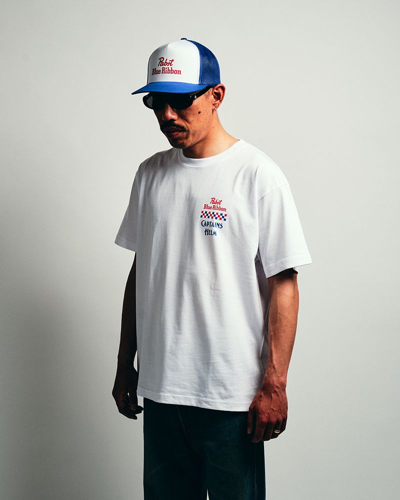 × Pabst Blue Ribbon BRAND COLOR MESH CAP (BLUE) / ×パブストブルーリボン コラボ メッシュキャップ