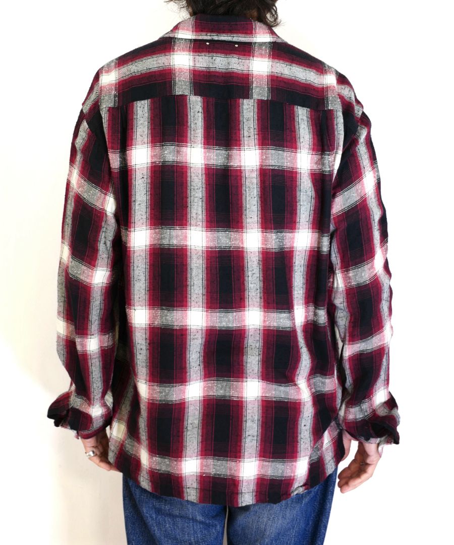 MINEDENIM - RS.Nep Check Open Collar L/S SH (RPT) / オンブレ