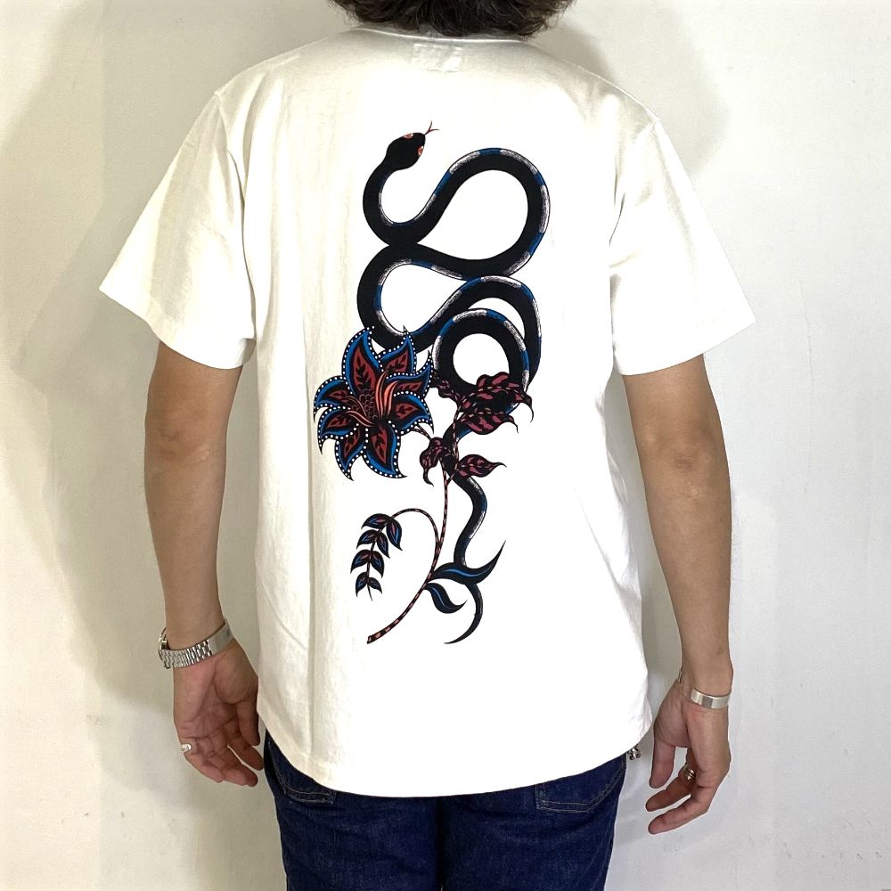 CALEE BINDER NECK CALEE LOGO VINTAGE TEE ＜NATURALLY PAINT