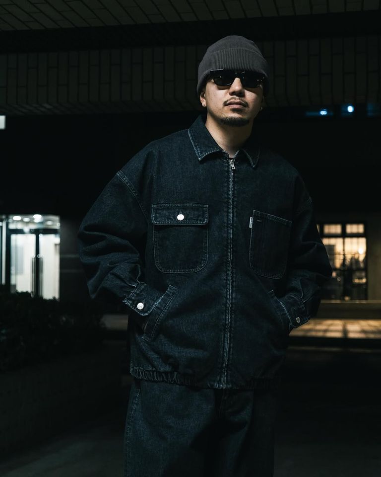 COOTIE PRODUCTIONS - 【ラスト1点】Denim Zip Up Work Jacket (BLACK 