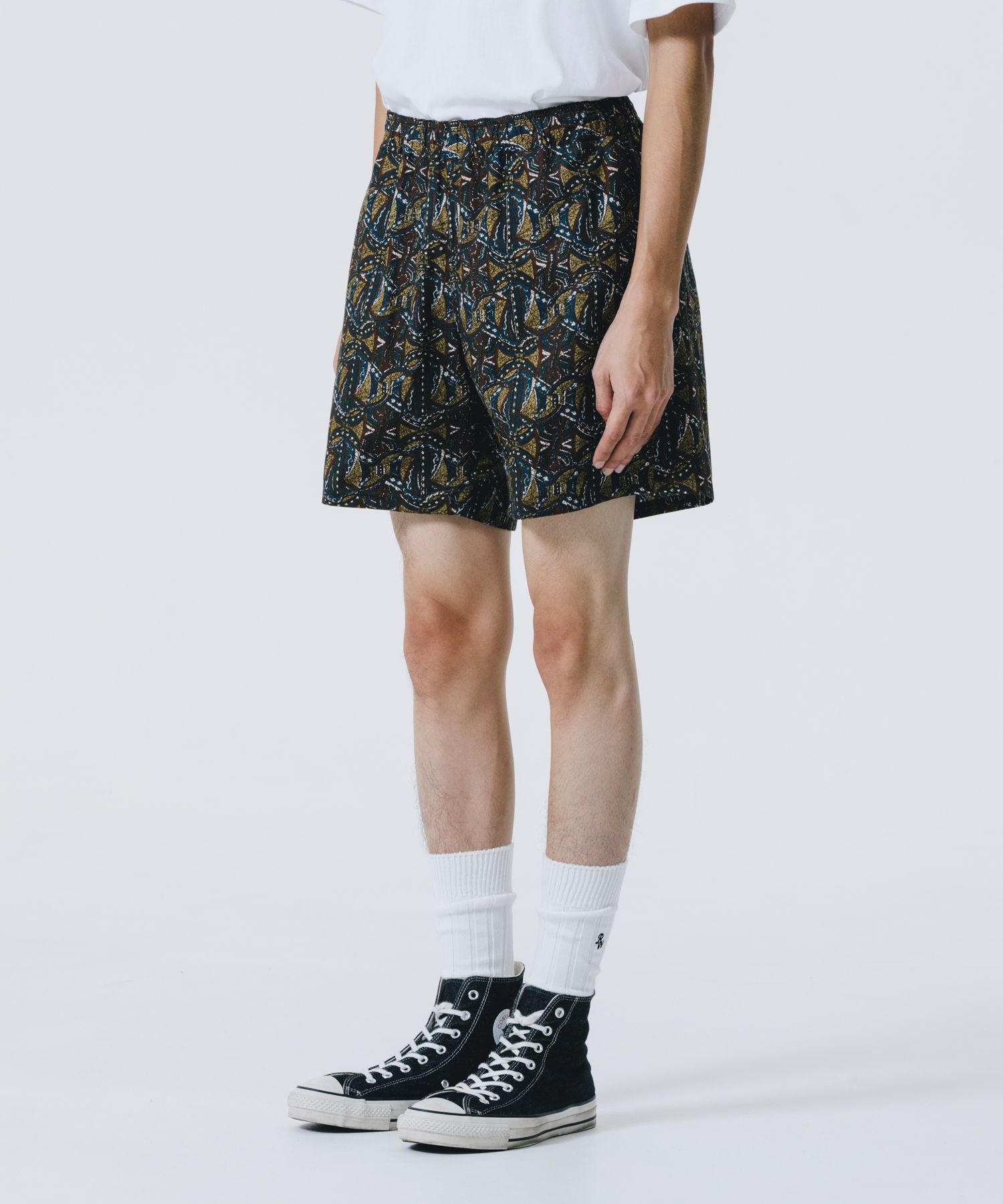 R9 PATTERNED SHORTS (NAVY) / アフリカンパターン イージーショーツ