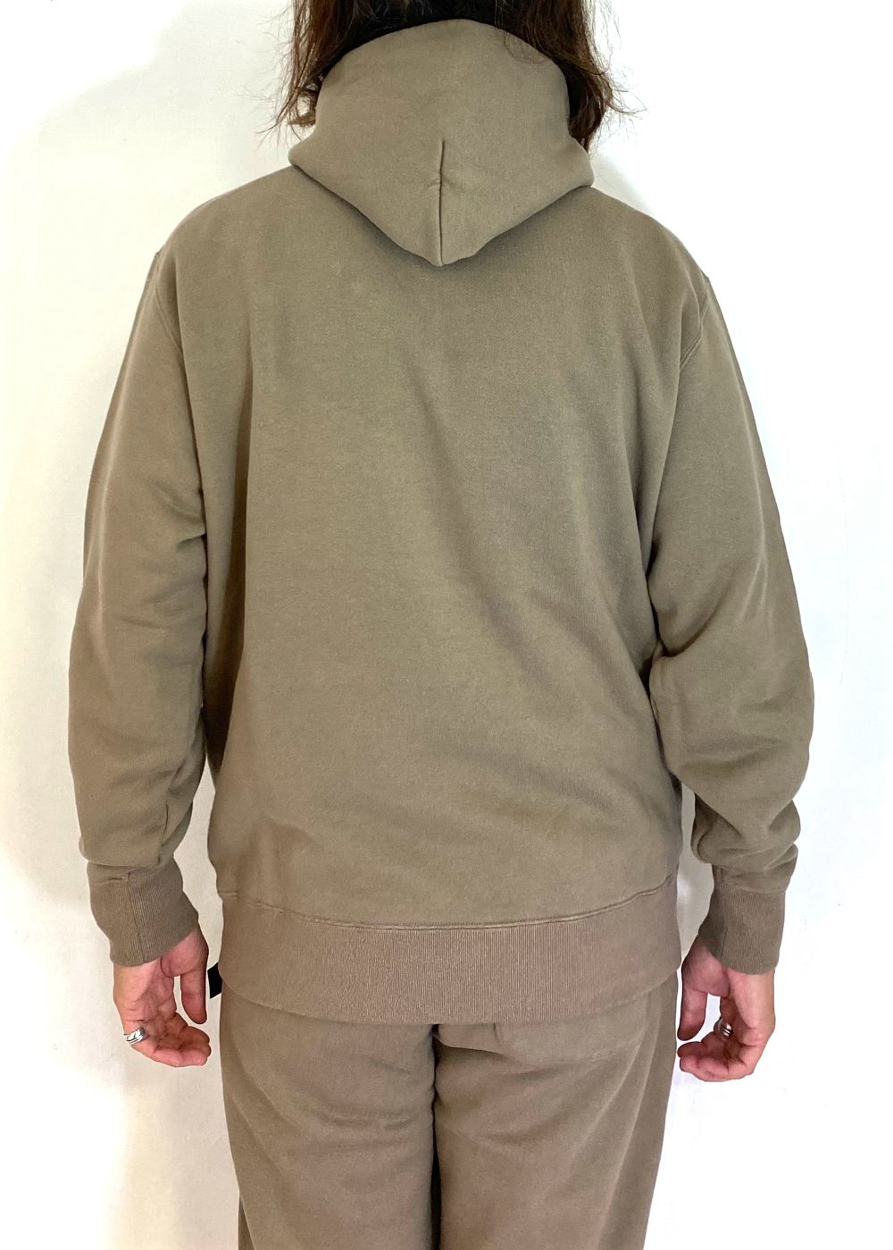 【ラスト1点】BOX LOGO HOODIE (KHAKI) / ロゴ アップリケ スウェット パーカー