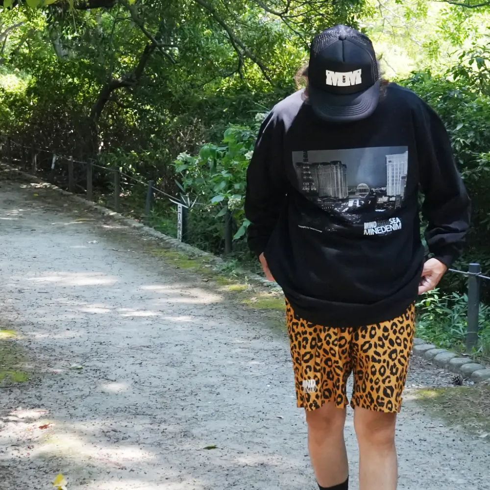 【ラスト1点】×WDS Lips Leopard Print Easy Shorts (BRT) / ウィンダンシー コラボ レオパードリップ ショーツ
