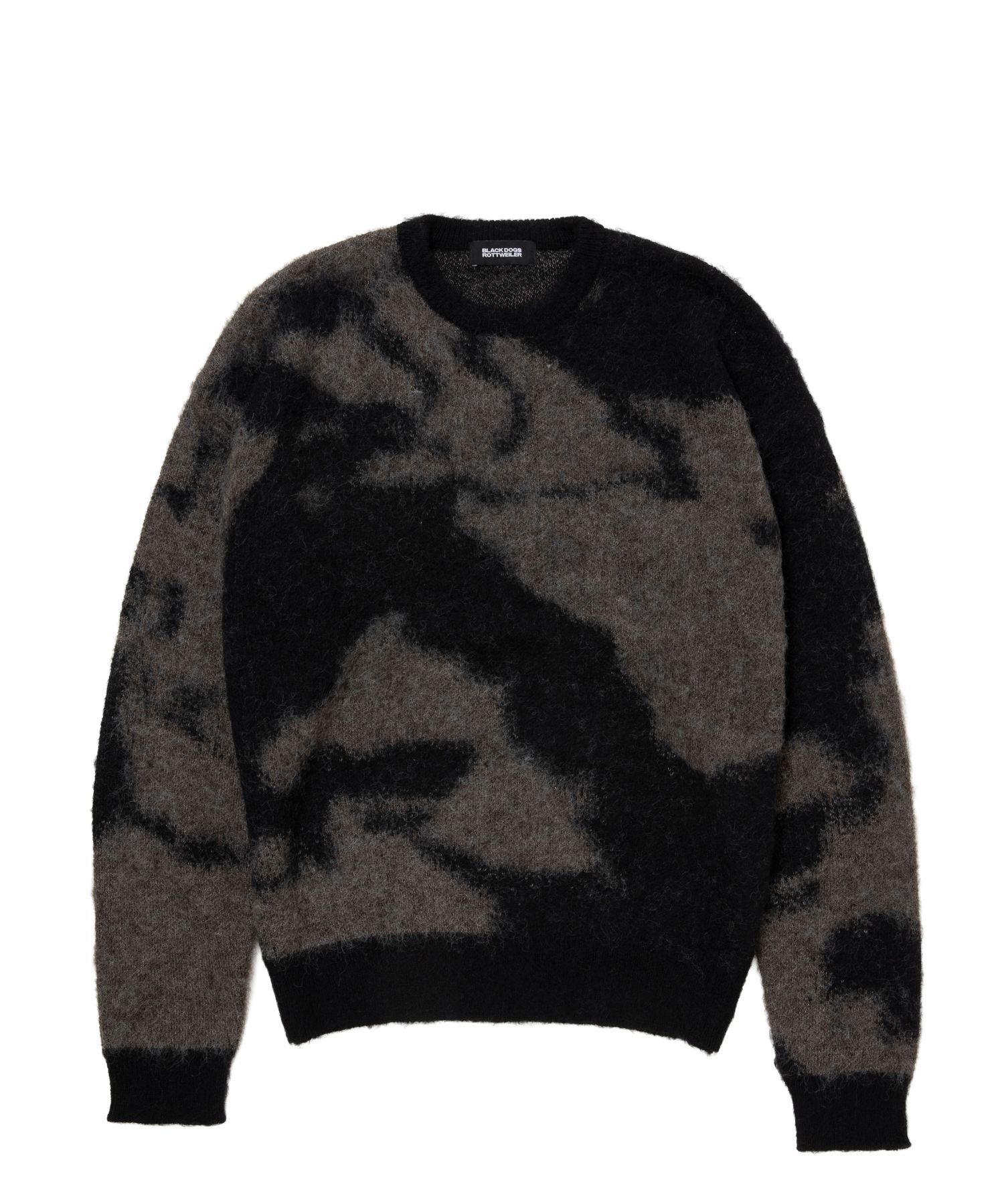 ROTTWEILER - R9 PAINTED KNIT (BLACK) / クルーネック モヘア