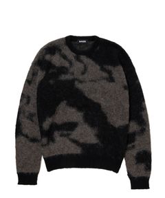 R9 PAINTED KNIT (BLACK) / クルーネック モヘアニット