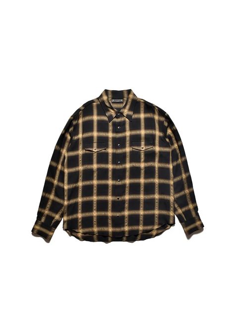 R/W Neon Ombre Western SH (BRT) / スモーキーオンブレチェック ウエスタンシャツ