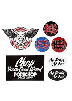 WING PORK STICKER SET (MULTI) / ポークアンドチョップ ステッカーセット