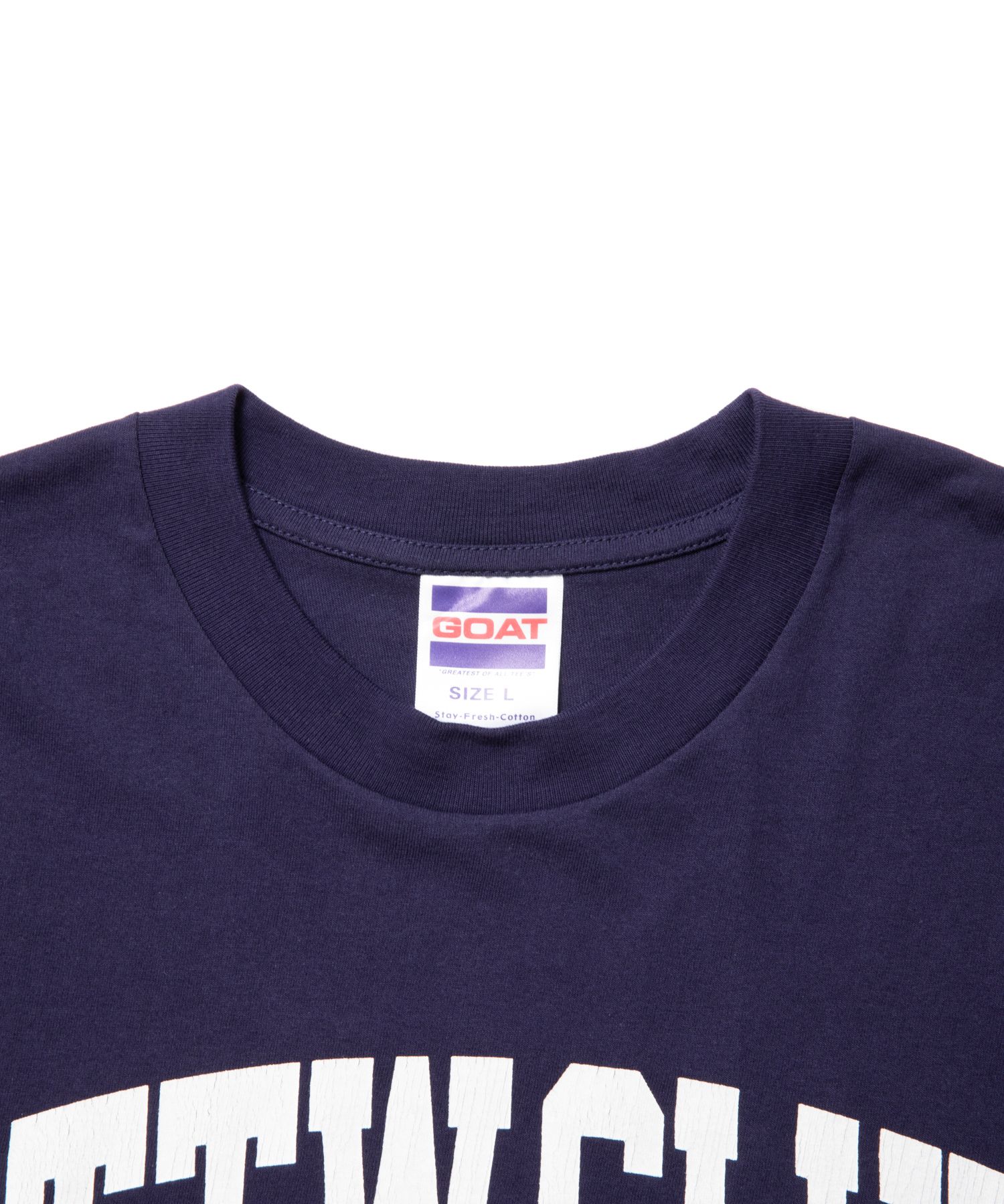 【ラスト1点】RTTW.C LS TEE (NAVY) / カレッジロゴ プリント Tシャツ