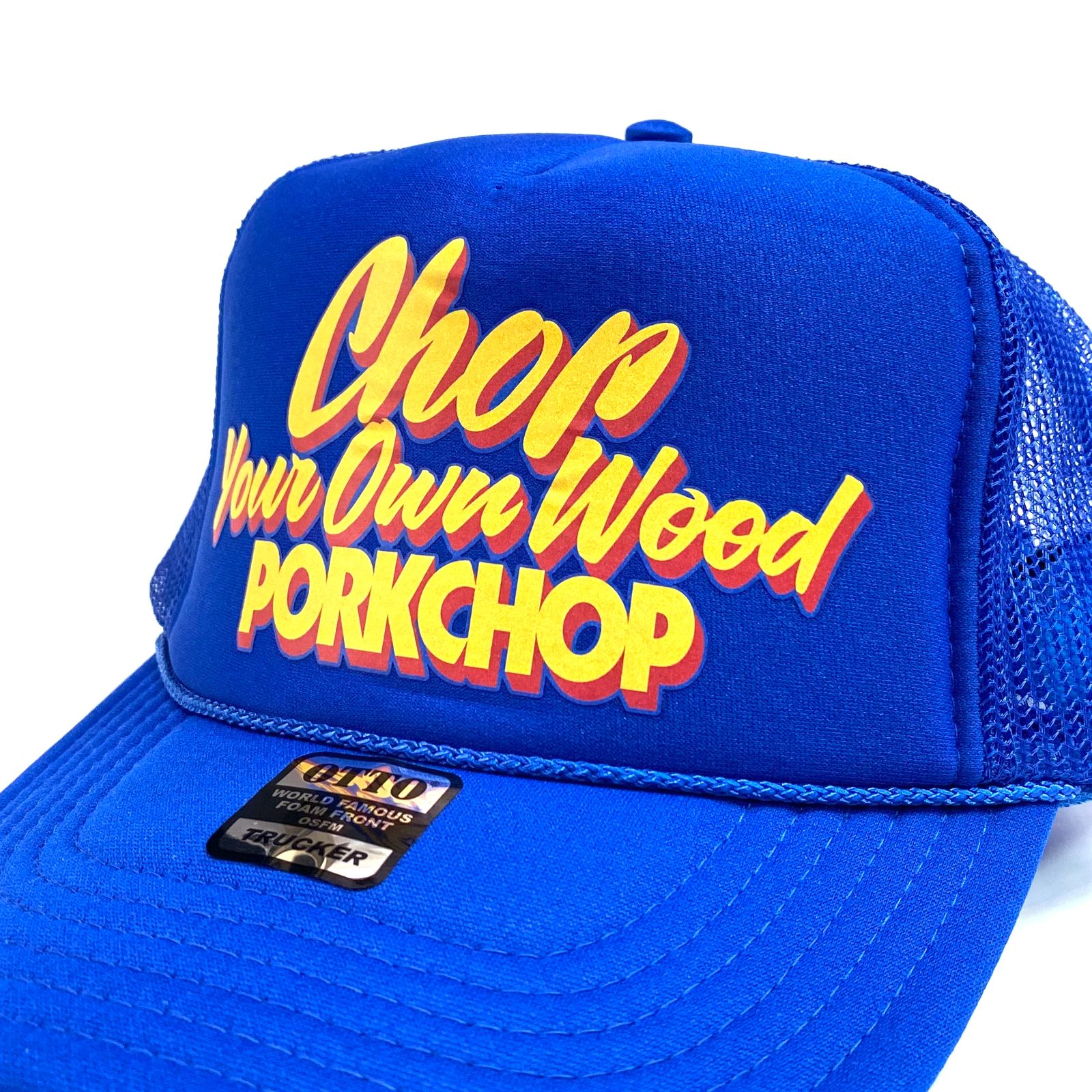 PORKCHOP - CHOP YOUR OWN WOOD CAP (BLUE) / プリントメッシュ