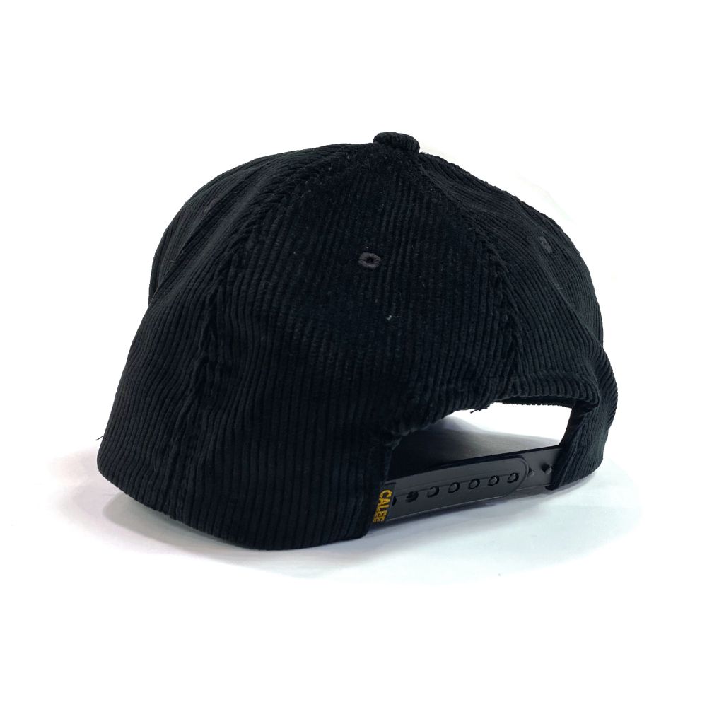 CALEE - 【ラスト1点】EMBROIDERY CORDUROY CAP (BLACK) / ロゴ刺繍 