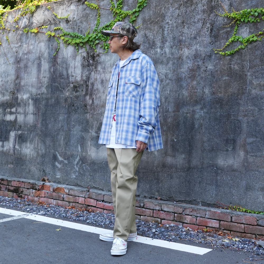 Ombre Check L/S Shirt (BLUE) / オンブレ チェック シャツ