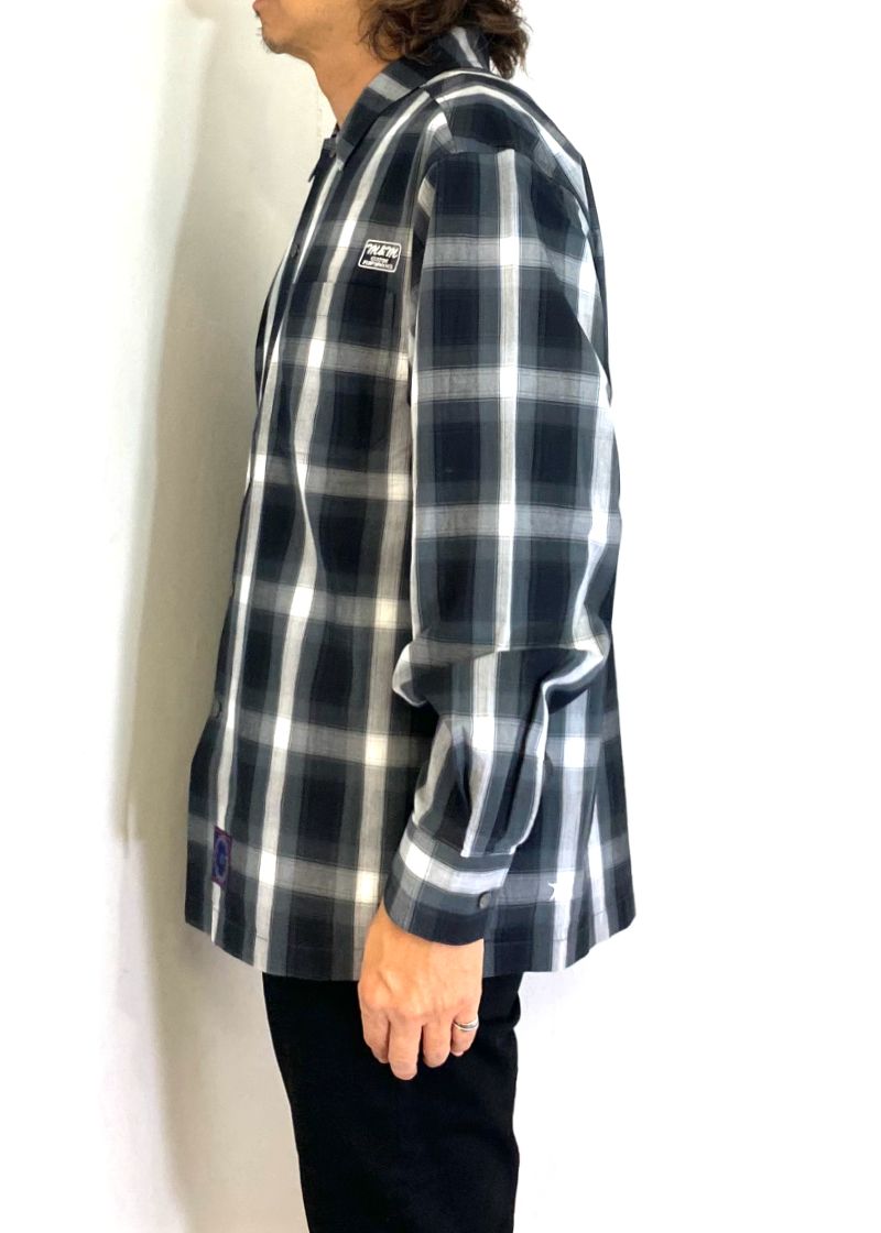 L/S CHECK SHIRT (BLACK×WHITE) / チェック L/S シャツ