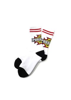 PORK SOX P-22 type-C (WHITE) / ジャガードロゴソックス