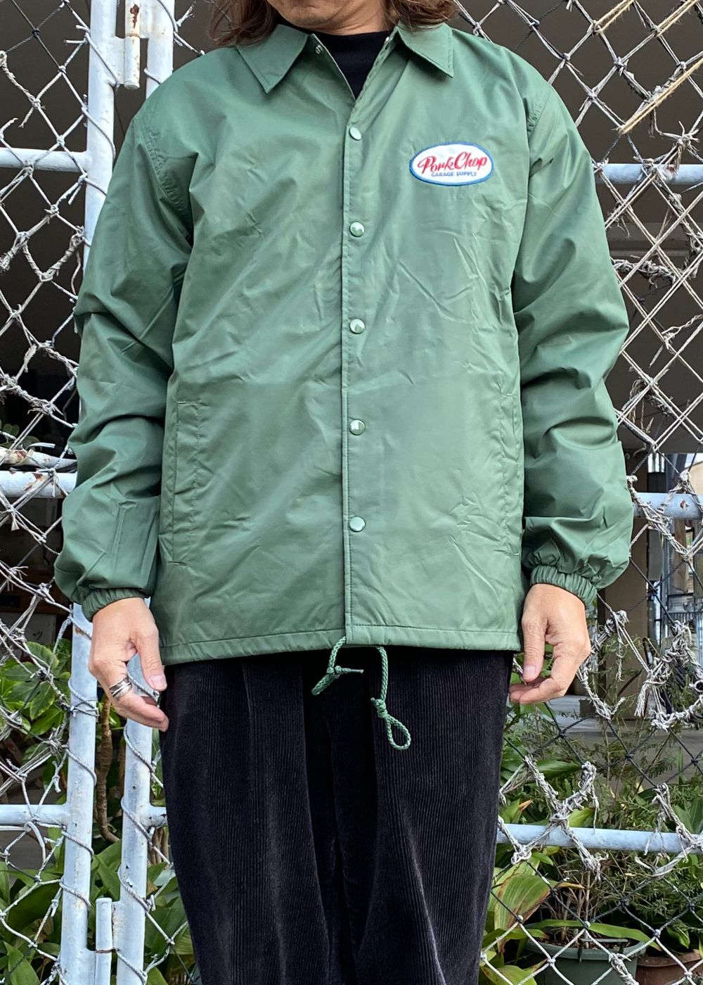 BOMB COACH JKT (GREEN) / プリント コーチジャケット