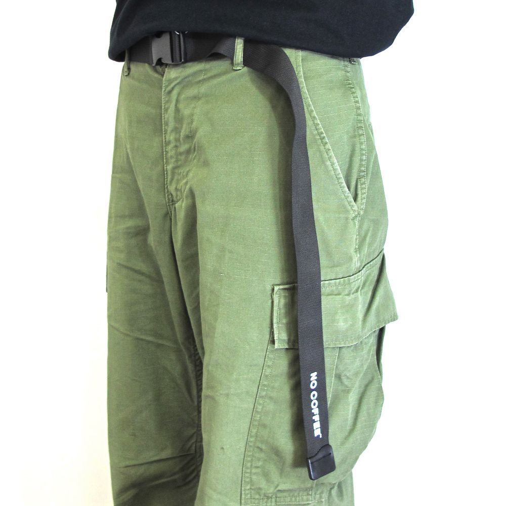 シンプルバックル付きベルト (BLACK)