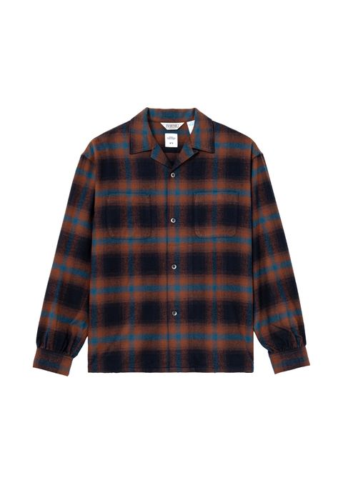 FIVE BROTHER Ex. L/S CHECK SHIRT "VIN" (MAROON) / ファイブ ブラザー コラボ チェック シャツ