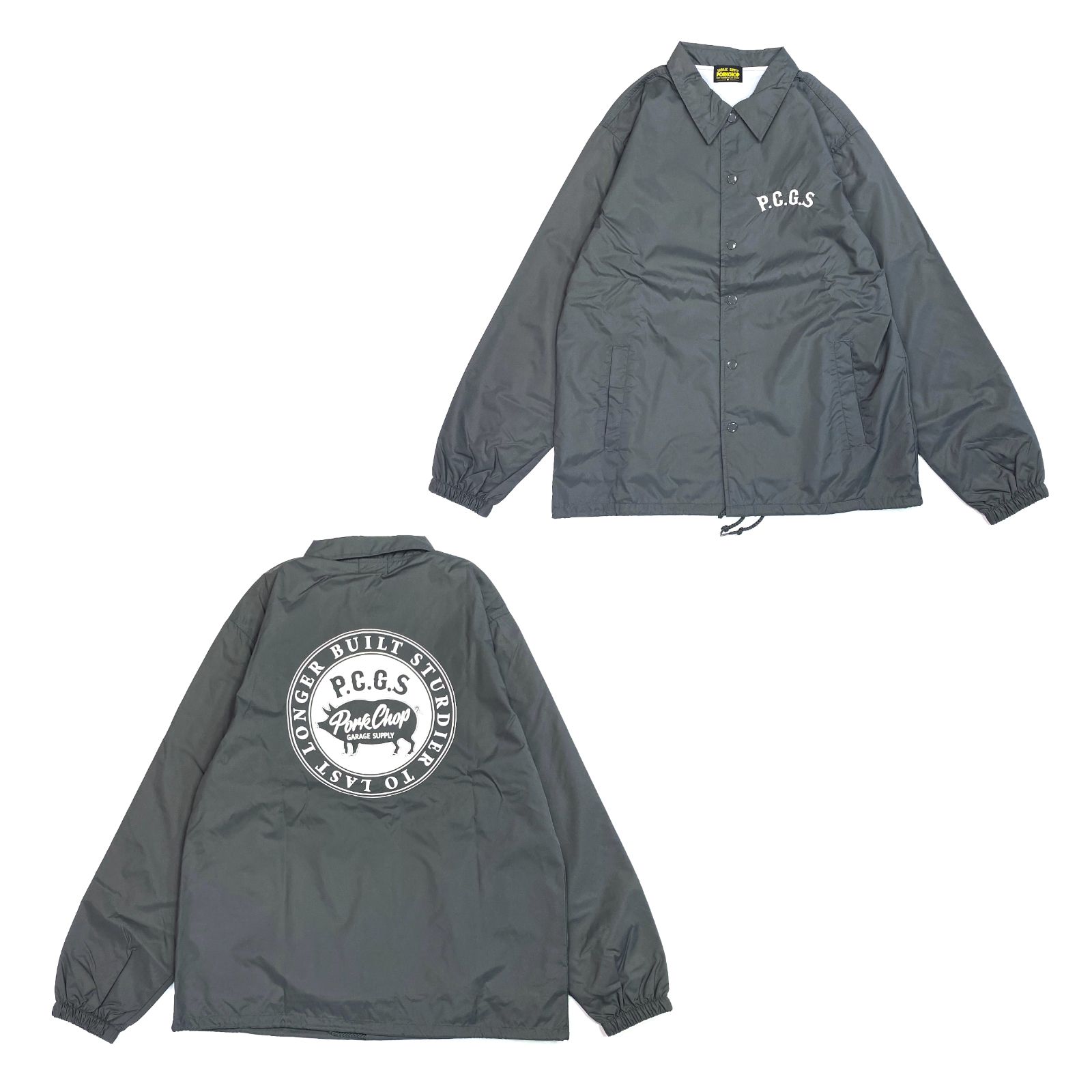 PORKCHOP - CIRCLE PORK COACH JKT (CEMENT) / サークルポークロゴ