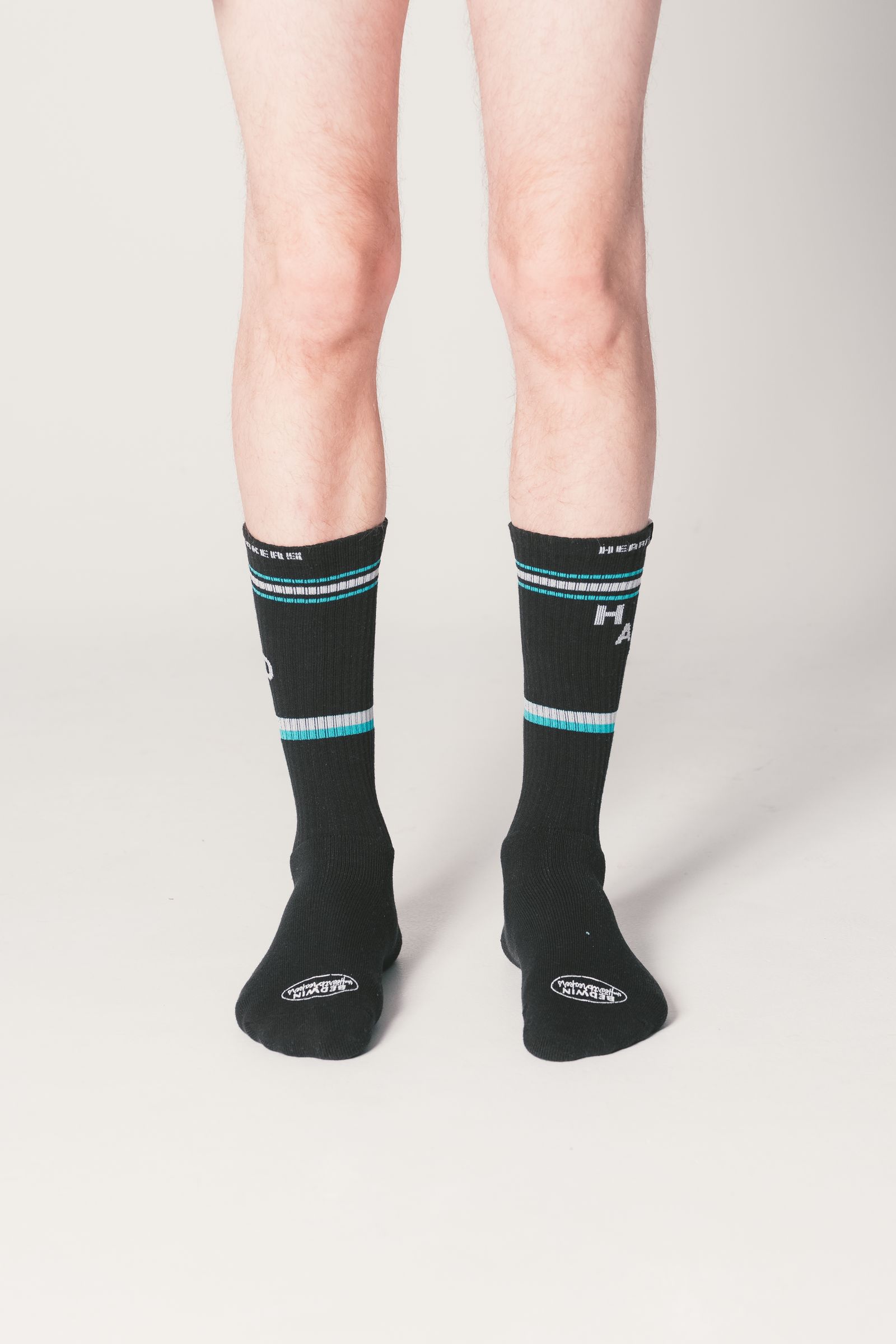 【ラスト1点】2 Pcs JACQUARD SOCKS "LARRY" (ORANGE) / 2パック ラインソックス