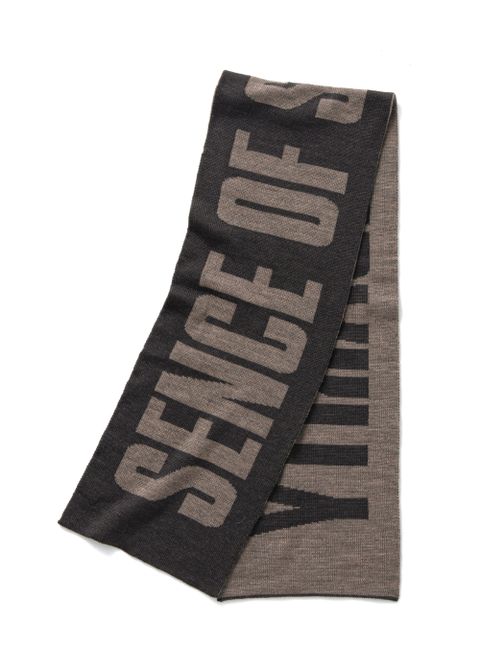 【ラスト1点】JACQUARD MUFFLER (BROWN) / ジャガードニットマフラー