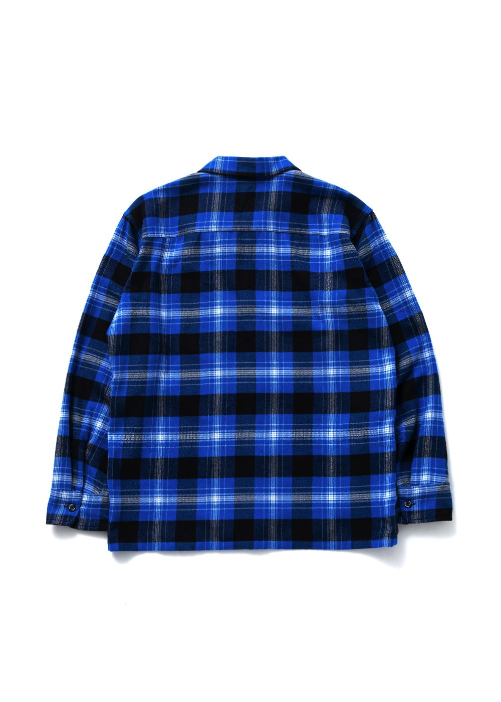 RATS - COTTON RAYON CHECK SHIRT (BLUE) / コットンレーヨン