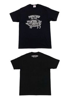 PORK FRONT TEE 25 (BLACK) / ポーク フロント ロゴ Tシャツ
