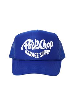 PORKY MESH CAP (BLUE) / ロゴ プリント メッシュキャップ