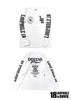 LOOPHOLE 18th ANNIVERSARY L/S TEE (WHITE) / ループホール18周年記念 L/S T