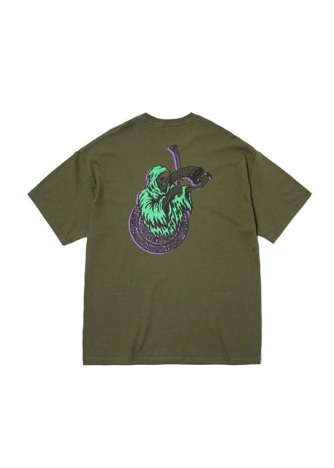 ×MASSES T-SHIRT SAW (OLIVE) / マシス コラボレーション プリントT