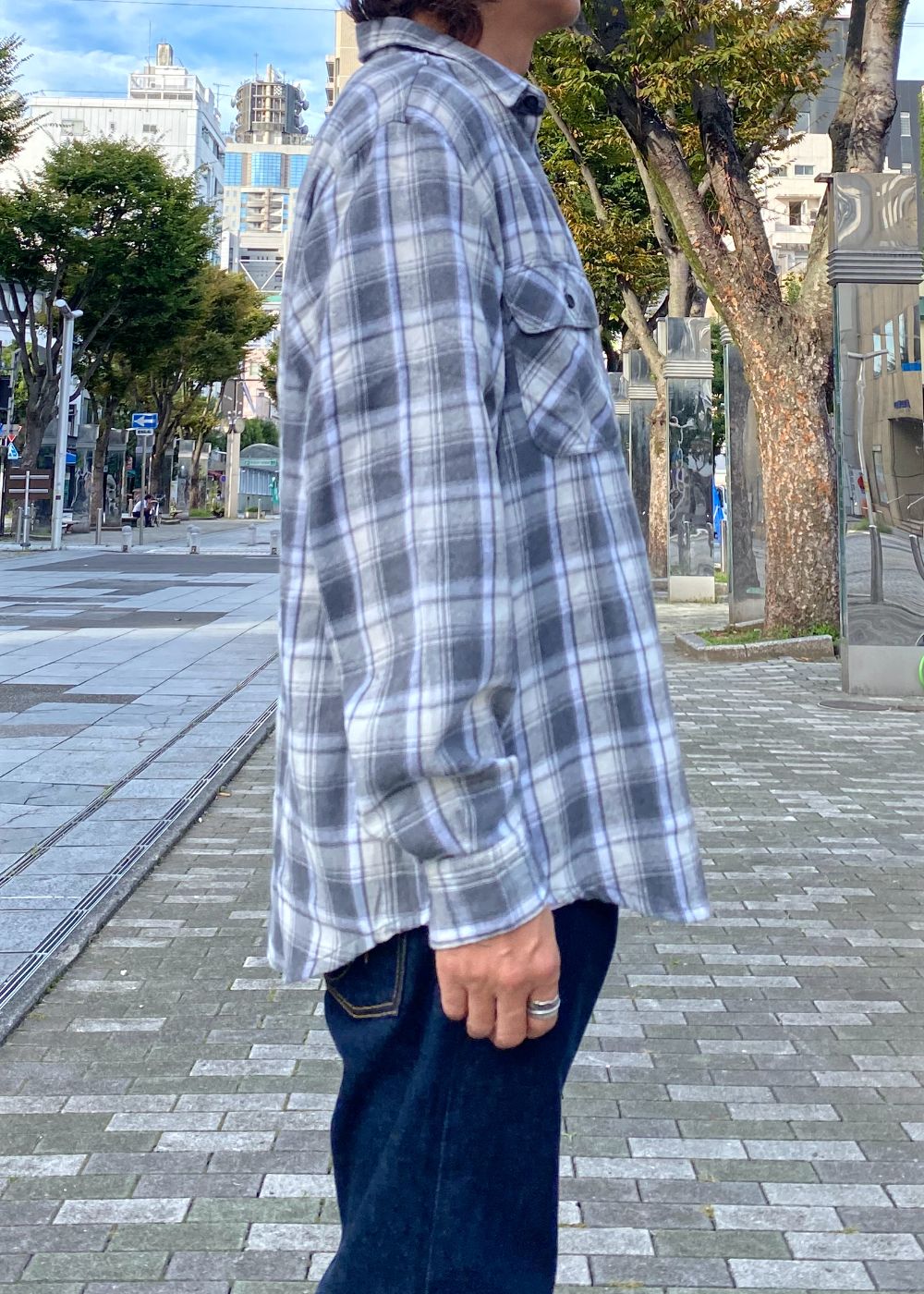 Flannel Shirt (BLACK) / チェック コットン ネルシャツ